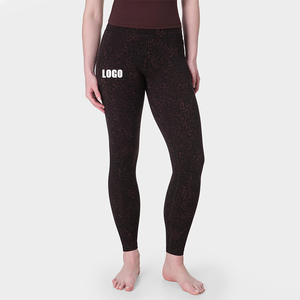 OEM personnalisé panthère marron Slim Pocket Workout Gym respirant Fitness Sports Yoga Leggings pour les femmes - Product Image 1