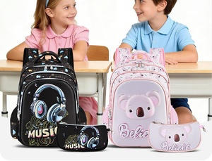 Juego de 2 Mochilas Escolares para Estudiantes de Primaria, Bolsa para Lápices, Gran Capacidad, Diseño 3D de Dibujos Animados, Impermeables - Product Image 5