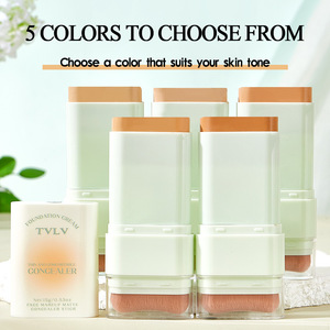 <span class=keywords><strong>Corrector</strong></span> de <span class=keywords><strong>Maquillaje</strong></span> Vegano TVLV <span class=keywords><strong>Verde</strong></span> de Cobertura Total y Larga Duración, Doble Punta, para Viaje, para Todo Tipo de Piel, Base en Barra con Brocha - Product Image 2