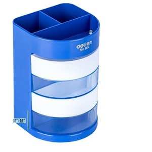 Deli 904 Portalápices de cuatro capas, almacenamiento transparente, organizador de escritorio de oficina, forma redonda, papelería multifuncional de plástico - Product Image 2