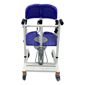Carrito de Transferencia Multifuncional para Personas Mayores, Silla de Baño Hidráulica para Pacientes Paralizados, Metálica Azul con Ruedas - Product Image 1