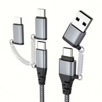 Câble de données USB de charge rapide PD Type C vers Type C 66W en nylon tressé 5 en 1 de haute qualité