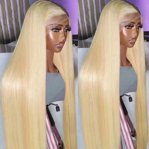 Parrucca Full Lace 13x6 con <span class=keywords><strong>Capelli</strong></span> Veri Peruviani Lisci, Trasparente Bionda, per Donne Belle, Onda Naturale - Product Image 5