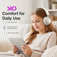 Casque audio Bluetooth 5.0 pliable avec éclairage LED coloré, stéréo, avec micro, pour filles, garçons et étudiants