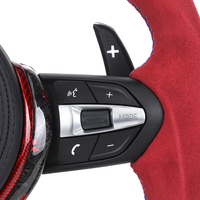 Volant en fibre de carbone LED avec cuir rouge pour Série 6, Série 3, M6, X5, M3, M5, Série 7, Série 2, Série 4, X4
