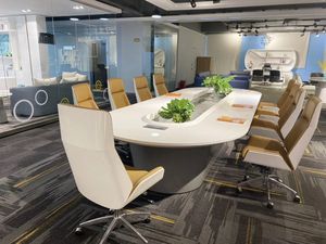 Mesa de conferencia de pintura moderna grande para reuniones de varias personas para el hogar, oficina, taller, escuela o muebles de hotel - Product Image 5