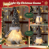 YACHEN Gnome de Noël Lumineux avec Chapeau à Paillettes, Décoration de Table en Peluche pour la Maison et les Fêtes, Vente en Gros