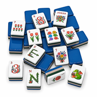 Set Mahjong Amerika 160 Ubin Desain Bunga Mewah 4 Lapis Akrilik, Hadiah Terbaik untuk Wanita