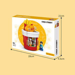 Apprendimento educativo blocchi <span class=keywords><strong>di</strong></span> plastica Art fai da te 402 pz Fast Food 3D assemblaggio Mini casa blocchi - Product Image 5