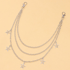 จี้รูปดาวสำหรับผู้หญิง สายโซ่คาดเอวโลหะ หลายชั้น สายโซ่ตกแต่งกางเกง สำหรับแฟชั่นสตรีทสไตล์ ใส่ได้ทุกวัน ทำจากโลหะผสมสังกะสี - Product Image 6