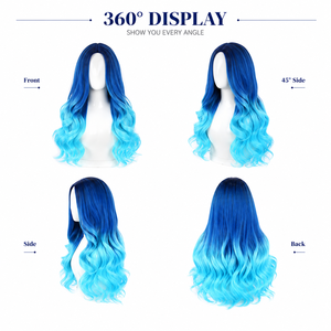 Peluca Sintética Premium de Ondas Largas para <span class=keywords><strong>Mujer</strong></span>, con Raya al Medio, para Fiestas, Cosplay, Festivales, <span class=keywords><strong>Carnaval</strong></span>, Disfraces, Venta al por Mayor, Personalizada - Product Image 4