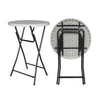 Table de cocktail pliante blanche la plus vendue Restaurant 80CM Table de bar pliante en plastique nordique haute ronde