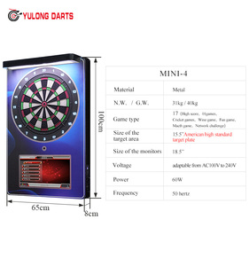 Customizable <b>18</b>.5 Inch Touch Screen Family Online Dart <b>Game</b> Machine Alloy Wall Mount Soft Tip Dart Board With <b>Game</b> Software - Product Image 2