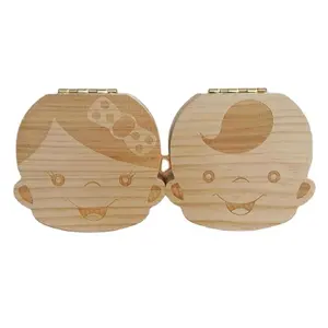 Hout Baby Tand Box Organizer Melk Tanden Hout Opslag Verzamelen Tanden Lanugo Navelstreng Opbergdoos