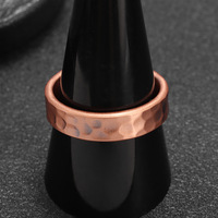 Bague de fiançailles et de mariage ajustable en cuivre pur à thérapie magnétique, accessoire de mode pour hommes et femmes, bague manchette vintage de 6 mm