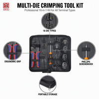 Kit d'outils de sertissage à cliquet robuste et interchangeable avec plusieurs matrices pour bornes et connecteurs électriques