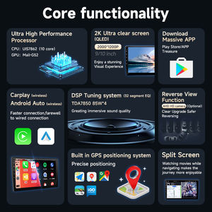 Lecteur multimédia de voiture 9 pouces 7862 Android 13.0 8 cœurs DSP 2.5D GPS BT Carplay AndroidAuto 4G combinaison DVD universelle 8G + 128G - Product Image 3