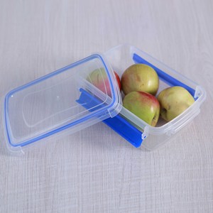 Boîte de conservation alimentaire rectangulaire en plastique transparent avec couvercle à clip hermétique pour utilisation au réfrigérateur - Product Image 1