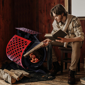 Oem ODM thiết kế hiện đại freestanding gỗ-đốt bếp bền cho phòng khách ngoài trời lửa thực sự trực tiếp ăn uống khách sạn - Product Image 2