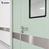 Portes pour hôpital, portes battantes médicales à simple ou double battant, porte en acier pour salle de consultation hospitalière avec panneau de vision carré