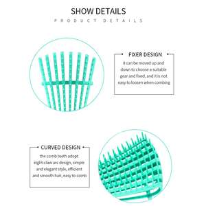 Peigne démêlant portable à texture <span class=keywords><strong>afro</strong></span> personnalisé en gros, peigne en plastique ondulé antidérapant pour <span class=keywords><strong>cheveux</strong></span> bouclés, <span class=keywords><strong>brosse</strong></span> démêlante pour <span class=keywords><strong>cheveux</strong></span> naturels - Product Image 2