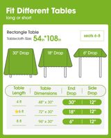 Nappe jetable en lin 2026, lot de 10, rectangulaire 54x108 pouces, pour fête d'anniversaire sur le thème du football, vert et blanc, durable, écologique, imprimée
