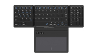 Clavier sans fil pliable BT noir, clavier sans fil pliable BT avec pavé tactile QWERTY