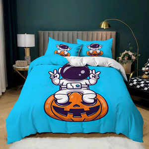 Luxury Custom Duvet Cover Set Star Astronaut 3D Digital Printing Cartoon <strong>Teenager</strong> Fashion <strong>Bedding</strong> Set - Product Image 2