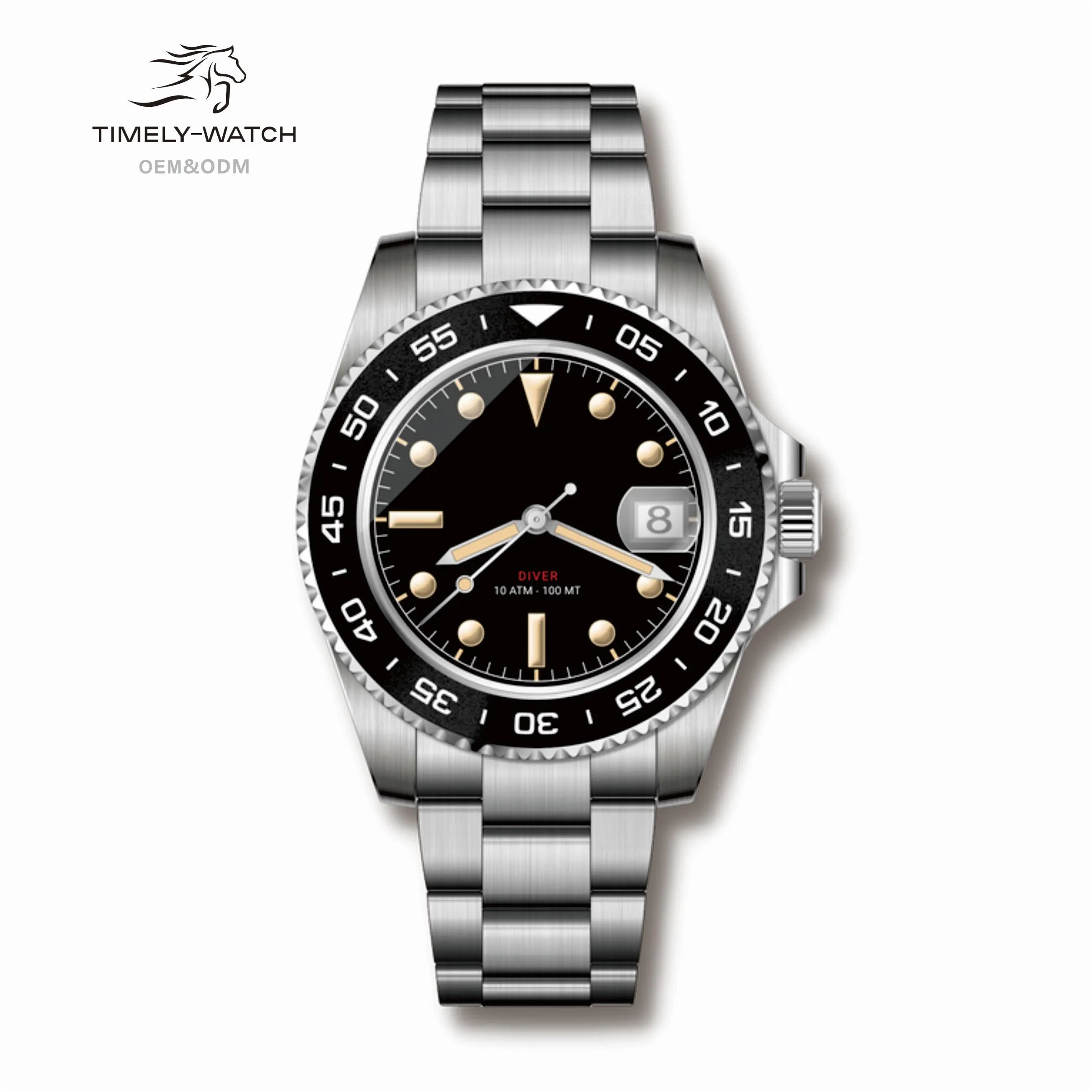 high quality Men's watches brand LOGO custom service ODM/OEM Waterproof stainless steel quartz 007 watch factory