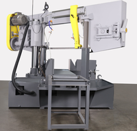 Scie à ruban industrielle automatique pour la découpe d'angles de métaux avec tension mécanique de la lame et engrenage central