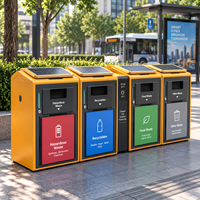 Poubelle intelligente extérieure à énergie solaire, étanche IP65, compacte, robuste, pour les villes intelligentes