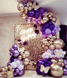 Kit Arco di Palloncini in Lattice Viola Maca Purple Gold, Set da 146 Pezzi, Diversi Colori <span class=keywords><strong>per</strong></span> <span class=keywords><strong>Accessori</strong></span> <span class=keywords><strong>per</strong></span> Feste di <span class=keywords><strong>Compleanno</strong></span> e Matrimonio - Product Image 4