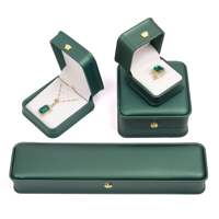 CHEN LU Handmade Dark Green PU Leder Moderne Luxus Mini Schmucks cha tulle Crown Design für Ringe Halsketten Armbänder Geschenk verpackung