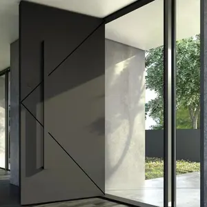 窓玄関ドア中国トップサプライヤーモダン住宅ソリッドアルミニウム外部ピボットガラスドア