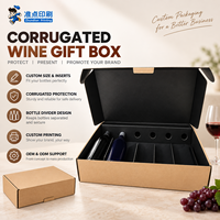 Emballage en carton ondulé rigide, résistant aux chocs, recyclable, avec séparateur en carton, impression personnalisée du logo pour les grossistes en vin et en bière