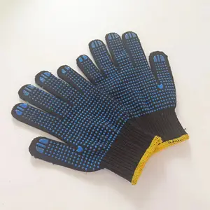 新型PVC圆珠针织安全手套花园棉建筑工程轻工棉纱手套