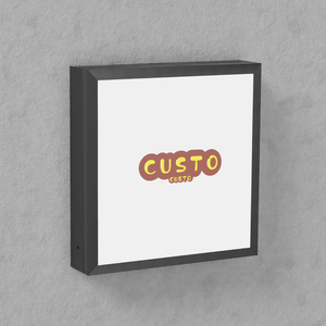 Boîte lumineuse en acrylique <span class=keywords><strong>LED</strong></span> murale extérieure personnalisée de 61*61 cm pour la publicité en vitrine d'entreprise, légère - Product Image 1