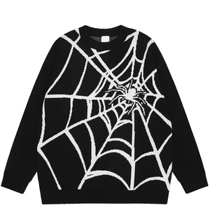 Maglione da Uomo Personalizzato Stile Retrò con Motivo a Ragnatela Tessuto Confortevole Collo Tondo e Maniche Lunghe Stile High Street - Product Image 1