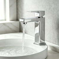 Robinet de lavabo monocommande chaud/froid en acier inoxydable de haute qualité, style classique moderne, à monter sur le plan de travail