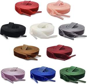 Mode coloré 1.5 CM largeur 10 couleurs 120 cm longs lacets de chaussures en velours lacets plats pour femmes filles baskets - Product Image 1