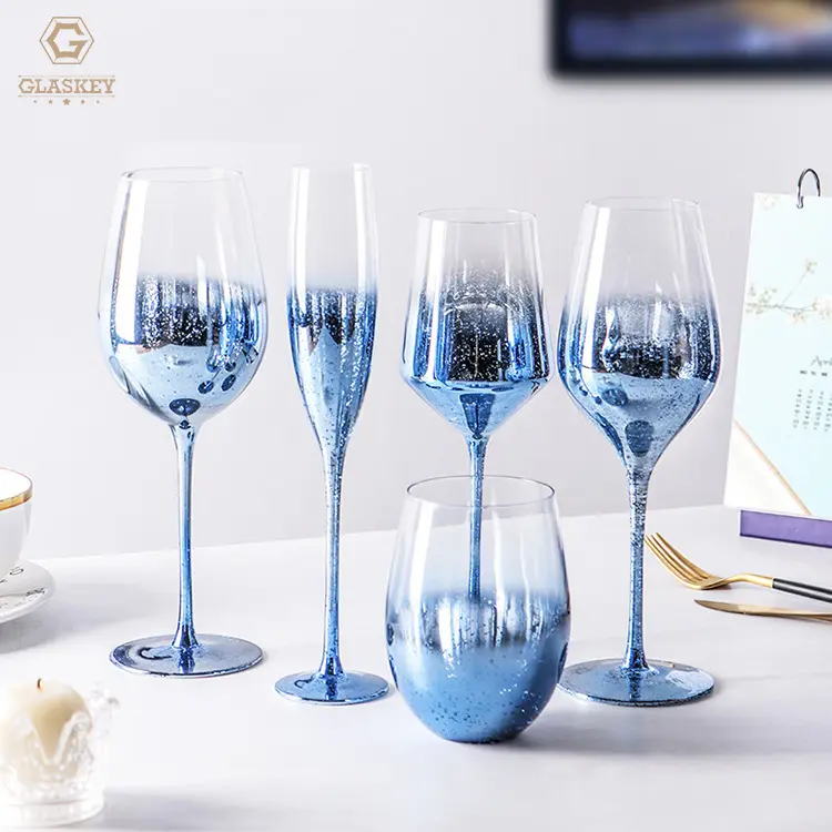 Kristal Tumbler cam kırmızı şarap şişesi mavi yıldızlı gökyüzü Bordeaux şarap kadehi şampanya kadehi kadeh özel Logo