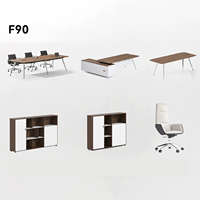 Bureau de direction moderne et simple en noyer européen, sur mesure