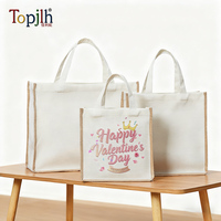 Sac de courses vierge en coton composite Topjlh Superior Premium de haute qualité, 380g, pour sublimation personnalisée et transfert thermique