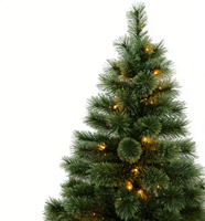 Sapin de Noël artificiel de 2,3 m pré-éclairé blanc chaud avec 500-1000 lumières LED, aiguilles de pin réalistes et denses, résistant aux intempéries