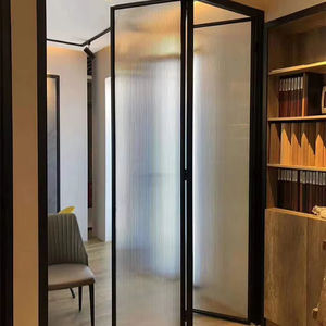 Pantalla plegable de vidrio templado de aleación de aluminio de diseño moderno, uso interior, superficie acabada de red de acero inoxidable plegable - Product Image 1