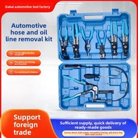 Juego de 9 alicates para abrazaderas de manguera, kit de herramientas de extracción de acero al carbono tipo garganta flexible para abrazaderas de tuberías de agua y aceite automotrices