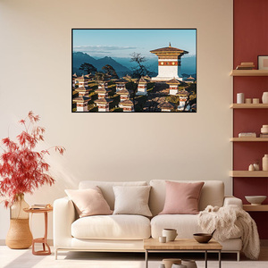 Stampa su Tela Stile Contemporaneo 108 Chortens Paesaggio Himalayano, Arte Murale Ecologica e Durevole per Interni, Ideale per Soggiorno - Product Image 2
