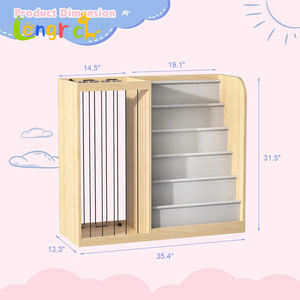 Étagère à livres moderne en bois pour enfants et rangement pour animaux en <span class=keywords><strong>peluche</strong></span>, organisateur de livres pour tout-petits peu encombrant pour la maison - Product Image 3