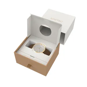 Sawtru Caja de joyería de oro de fibra de carbono barata Pequeño Techno Ladies Kids Smart Watch Pouch Box