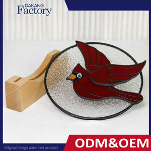 Ahşap vitray kuş knick-knacks masaüstü süslemeleri öğeleri ev aksesuarları dekoratif nesneler için sanat dekoru oturma odası - Product Image 3